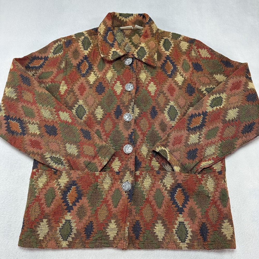 More by Lata Jacket Womens Medium Tapestry Aztec Geometric Button Front Vintage